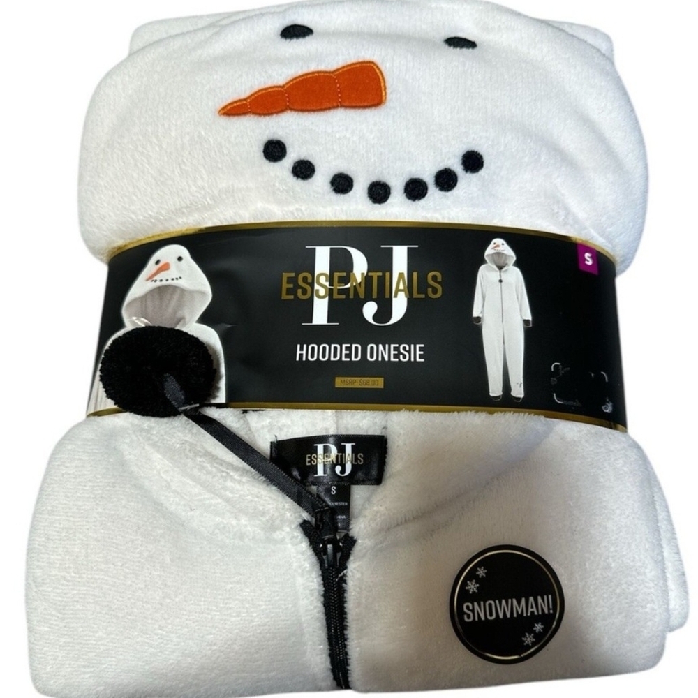 Essentials White Hooded Onesie Pajamas